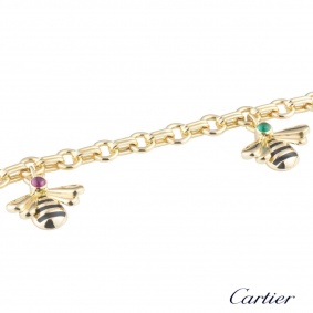 Cartier Bee Multi-Gemstone Charm Bracelet